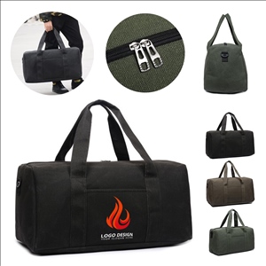 Canvas Duffel Bag with Double Zippers